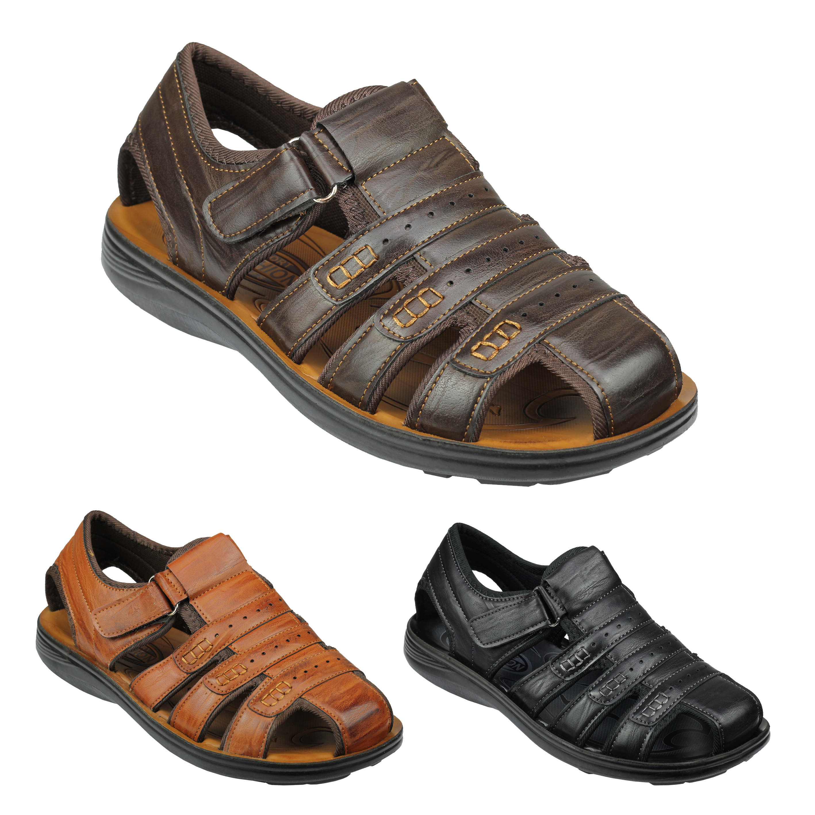 mens leather cross strap sandals